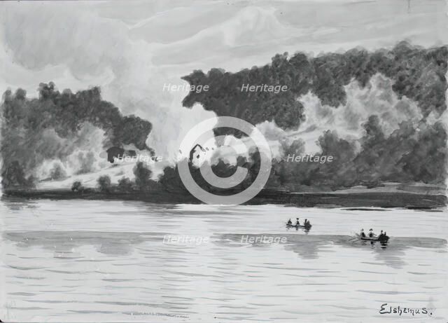 Fire Seen From East Lyme, Connecticut, 1900. Creator: Louis Michel Eilshemius.