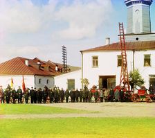 Fire squad in the city of Vytegra [Russian Empire], 1909. Creator: Sergey Mikhaylovich Prokudin-Gorsky