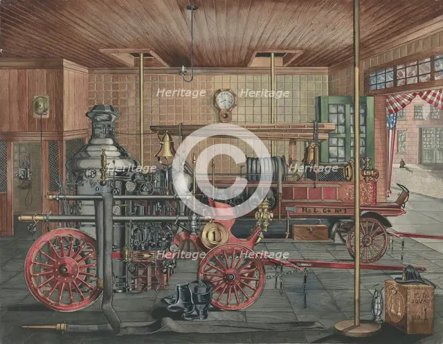 Fire Station, 1935/1942. Creator: Perkins Harnly.