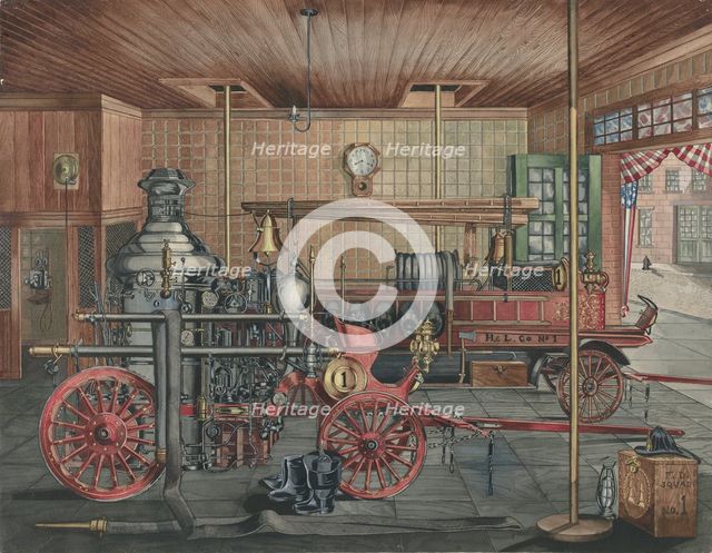 Fire Station, 1935/1942. Creator: Perkins Harnly.