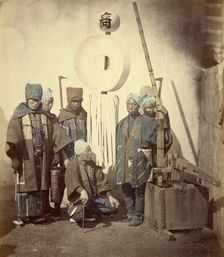 Fireman with Their Standard, 1866-1867. Creator: Felice Beato