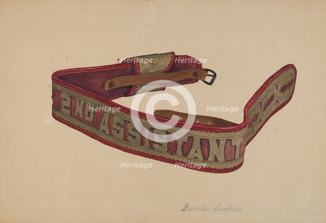 Fireman's Belt, c. 1940. Creator: Gerald Scalise.
