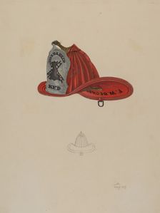 Fireman's Hat, 1937. Creator: Lang, William