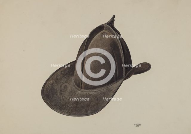 Fireman's Hat, 1938. Creator: Robert Tardiff.