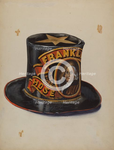 Fireman's Hat, c. 1937. Creator: Page Coffman.