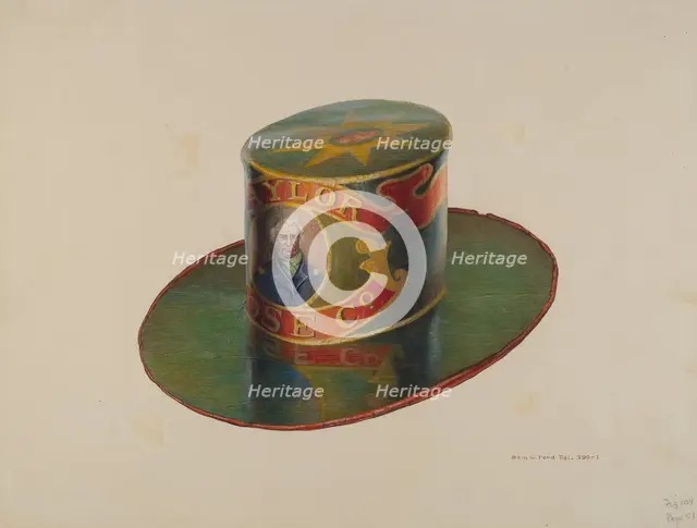 Fireman's Hat, c. 1939. Creator: Samuel W. Ford.