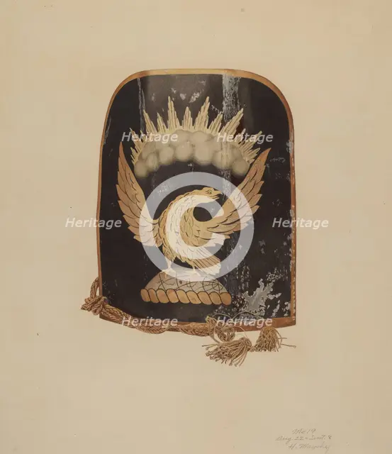 Fireman's Hat Shield, 1935/1942. Creator: Henry Murphy.