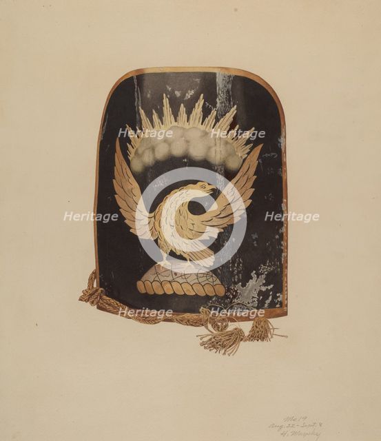 Fireman's Hat Shield, 1935/1942. Creator: Henry Murphy.