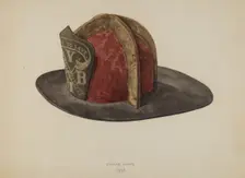 Fireman's Helmet, 1938. Creator: Eugene Bartz