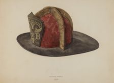 Fireman's Helmet, 1938. Creator: Eugene Bartz