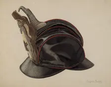 Fireman's Helmet, c. 1939. Creator: Eugene Bartz