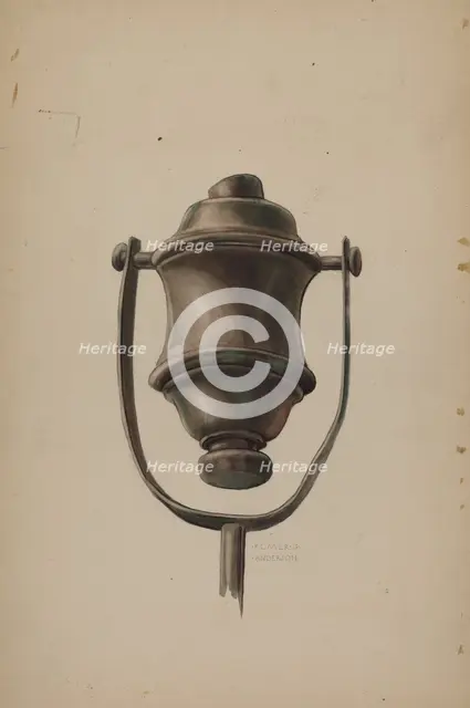 Fireman's Torch, c. 1937. Creator: Elmer G Anderson.