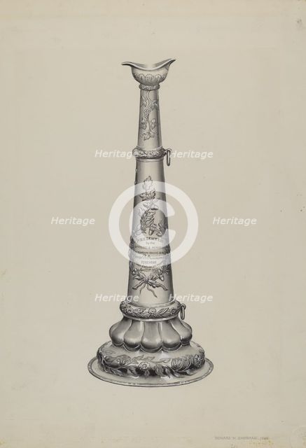 Fireman's Trumpet, 1936. Creator: Howard H. Sherman.