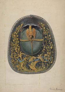 Fireman's Helmet, c. 1939. Creator: David Ramage