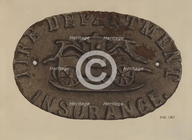 Firemark, c. 1937. Creator: Emile Cero.
