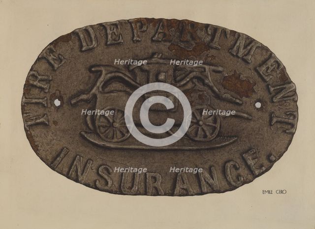 Firemark, c. 1937. Creator: Emile Cero.