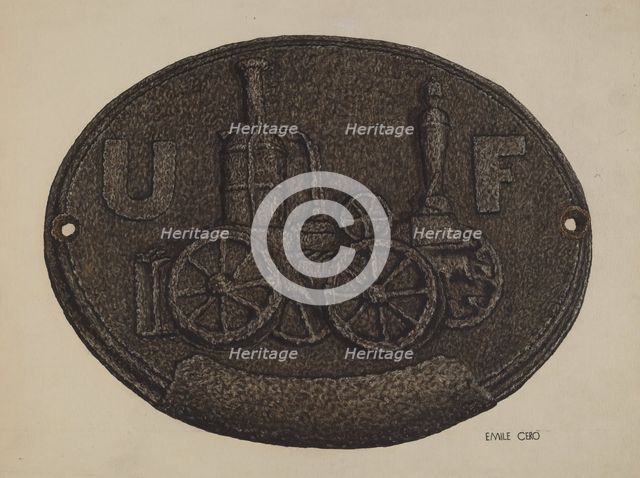 Firemark, c. 1937. Creator: Emile Cero.