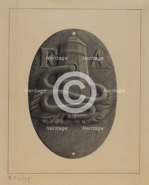 Firemark, c. 1937. Creator: Herman Bader.