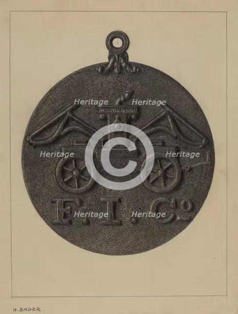 Firemark, c. 1937. Creator: Herman Bader.