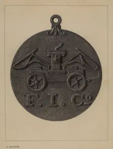 Firemark, c. 1937. Creator: Herman Bader