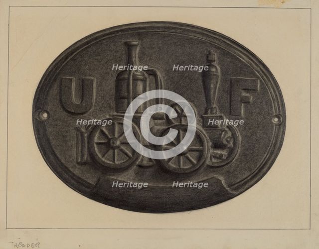 Firemark, c. 1937. Creator: Herman Bader.