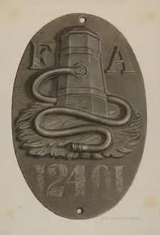 Firemark, c. 1940. Creator: Rose Campbell-Gerke