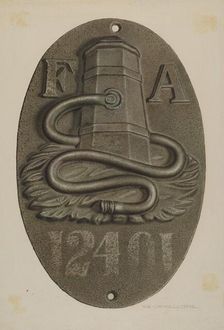 Firemark, c. 1940. Creator: Rose Campbell-Gerke