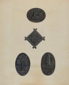 Firemarks, 1935/1942. Creator: Unknown
