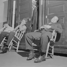 Firemen taking a nap in engine house number four, Washington, D.C, 1943. Creator: Gordon Parks