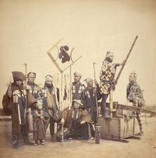 Firemen in Traditional Costume, about 1868. Creator: Felice Beato