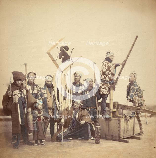 Firemen in Traditional Costume, about 1868. Creator: Felice Beato.