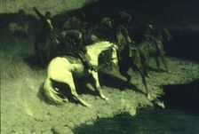 Fired On, 1907. Creator: Frederic Remington