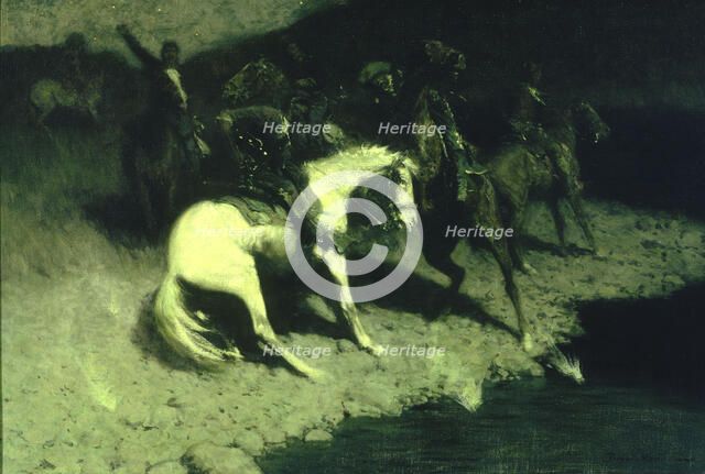 Fired On, 1907. Creator: Frederic Remington.