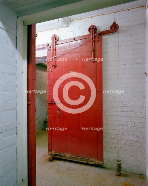 Firedoor at Baker Perkins Engineering Works, Peterborough, Cambridgeshire, 2001. Artist: P Payne