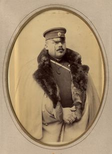 Firefighter A.F. Domishkevich in uniform, late 19th cent - early 20th cent. Creator: PA Milevskii