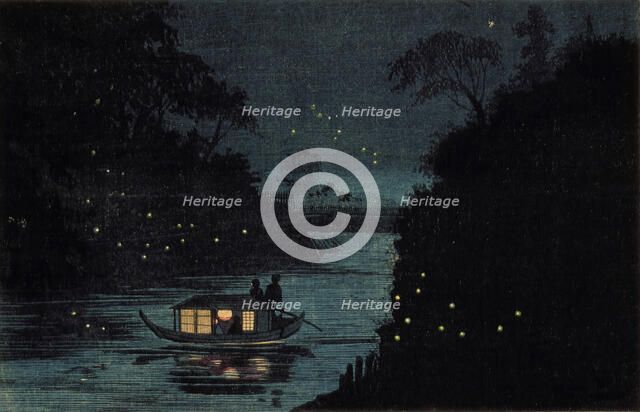 Fireflies at Ochanomizu, c1880. Creator: Kobayashi Kiyochika.