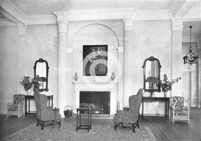 Fireplace at end of lounge, Hotel Royal Bermudiana, Hamilton, Bermuda, 1924. Artist: Unknown.