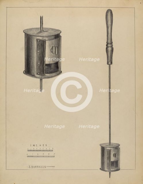 Fireplace Coffee Roaster, c. 1936. Creator: Salvatore Borrazzo.