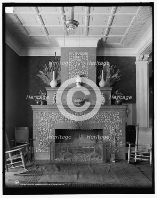 Fireplace, Crawford House, White Mountains, N.H., between 1900 and 1910. Creator: Unknown.