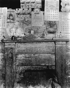 Fireplace in Frank Tengle's home, Hale County, Alabama, 1936. Creator: Walker Evans