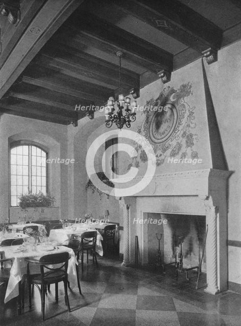 Fireplace in south-east dining room, the Fraternity Clubs Building, New York City, 1924. Artist: Unknown.