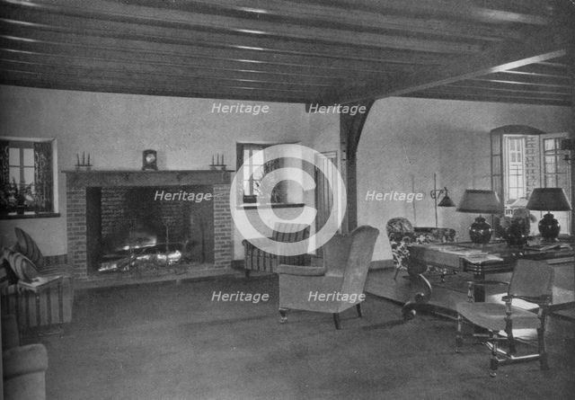 Fireplace in the dining room, Plainfield Country Club, Planfield, New Jersey, 1925. Artist: Unknown.