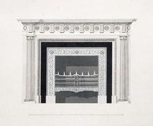 Fireplace in the library, Audley End House, Saffron Walden, Essex, late 18th century. Artist: Placido Columbani