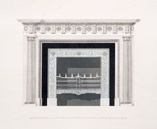 Fireplace in the library, Audley End House, Saffron Walden, Essex, late 18th century. Artist: Placido Columbani