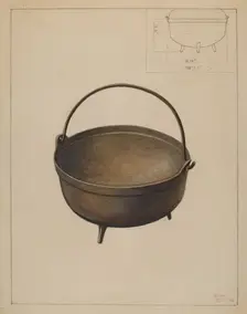 Fireplace Kettle, c. 1936. Creator: Hugh Clarke