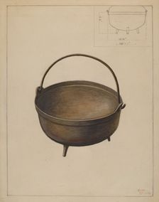 Fireplace Kettle, c. 1936. Creator: Hugh Clarke