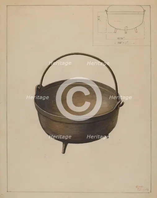 Fireplace Kettle, c. 1936. Creator: Hugh Clarke.