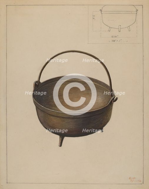 Fireplace Kettle, c. 1936. Creator: Hugh Clarke.