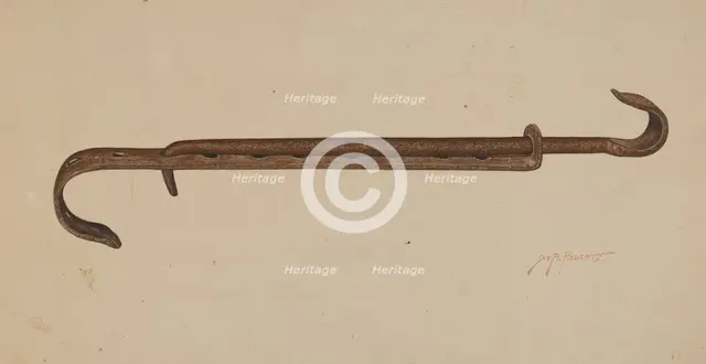 Fireplace Tool, c. 1940. Creator: Sydney Roberts.