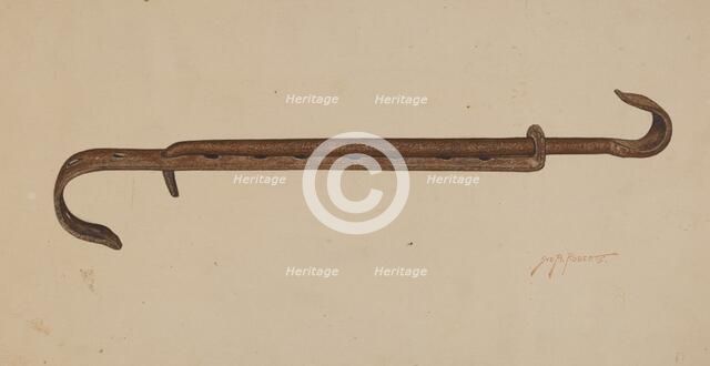 Fireplace Tool, c. 1940. Creator: Sydney Roberts.